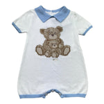 Le Bebe Pagliaccetto Mezza Manica Tinta Unita con Ricami per Neonato LBB5320 BIANCO LE BEBE 