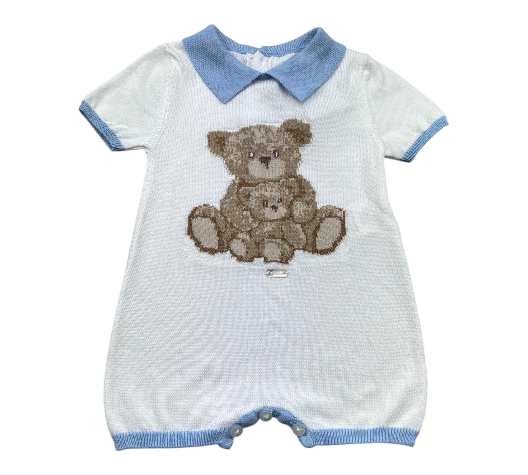 Le Bebe Pagliaccetto Mezza Manica Tinta Unita con Ricami per Neonato LBB5320 BIANCO LE BEBE 