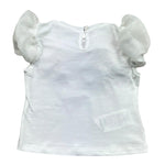 Miss Grant T-Shirt Girocollo Tinta Unita con Applicazioni per Neonata MG1332X BIANCO MISS GRANT 