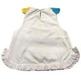 Mariuccia Solid Color Sleeveless Shirt With White Embroidery For Girls