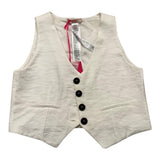 Liu Jo Solid Color Vest With Cream Buttons For Girls