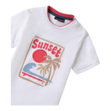 Sarabanda T-Shirt Tinta Unita con Stampa per Neonato 0B144 BIANCO SARABANDA 