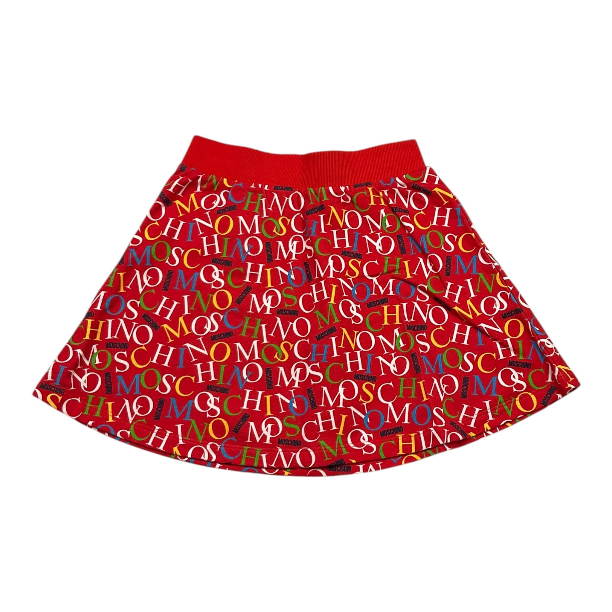 MOSCHINO gonna tinta unita logata Rosso per Bambina HDJ03U ROSSO MOSCHINO 