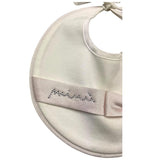 Minu' Plain Bib With Logo Print And Contrasting White Profiles For Newborns