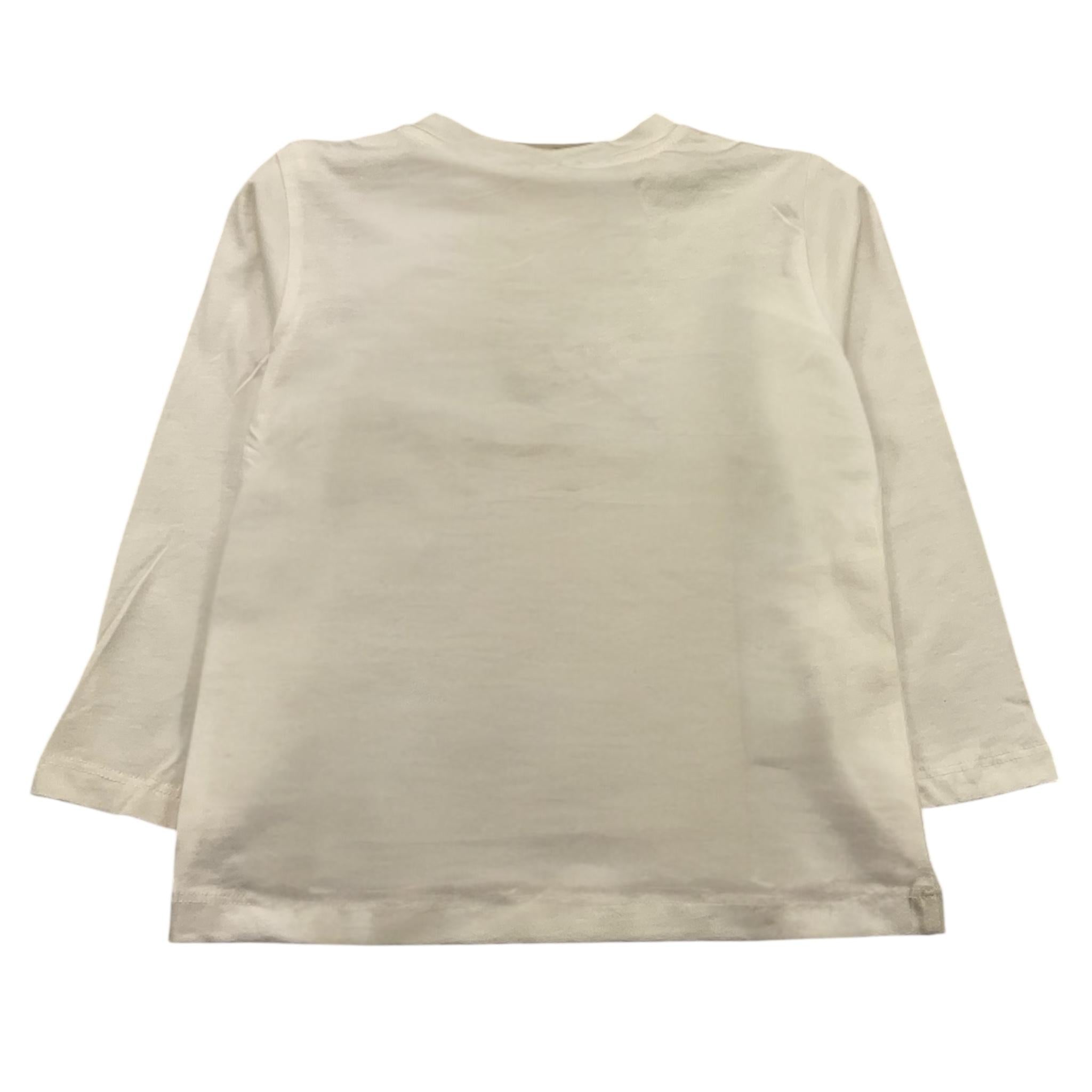 PLEASE shirt girocollo tinta unita con stampa Panna per Neonata ML50030G65 PANNA PLEASE 