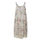 Dixie Abito Tinta Unita con Fantasia Fiori per Bambina AB57364G39 BEIGE DIXIE 