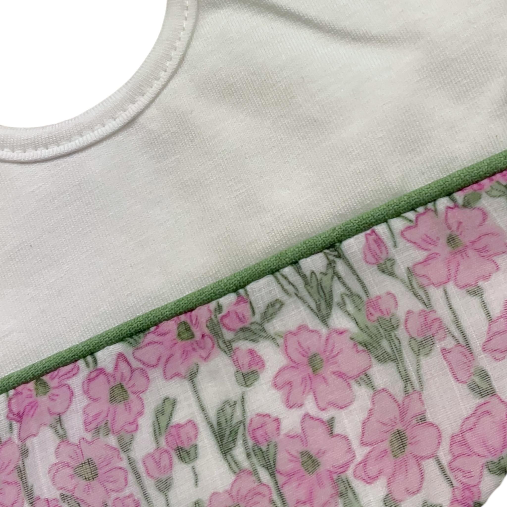 Ninnaoh Bavetta Tinta Unita con Fantasia Fiori per Neonata E25BA68 BIANCO NINNAOH 