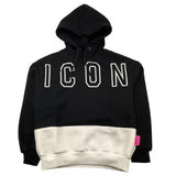 ICON felpa chiusa con cappuccio bicolore con logo Bianco/nero per Bambina IGSW00356 BIANCO/NERO ICON 