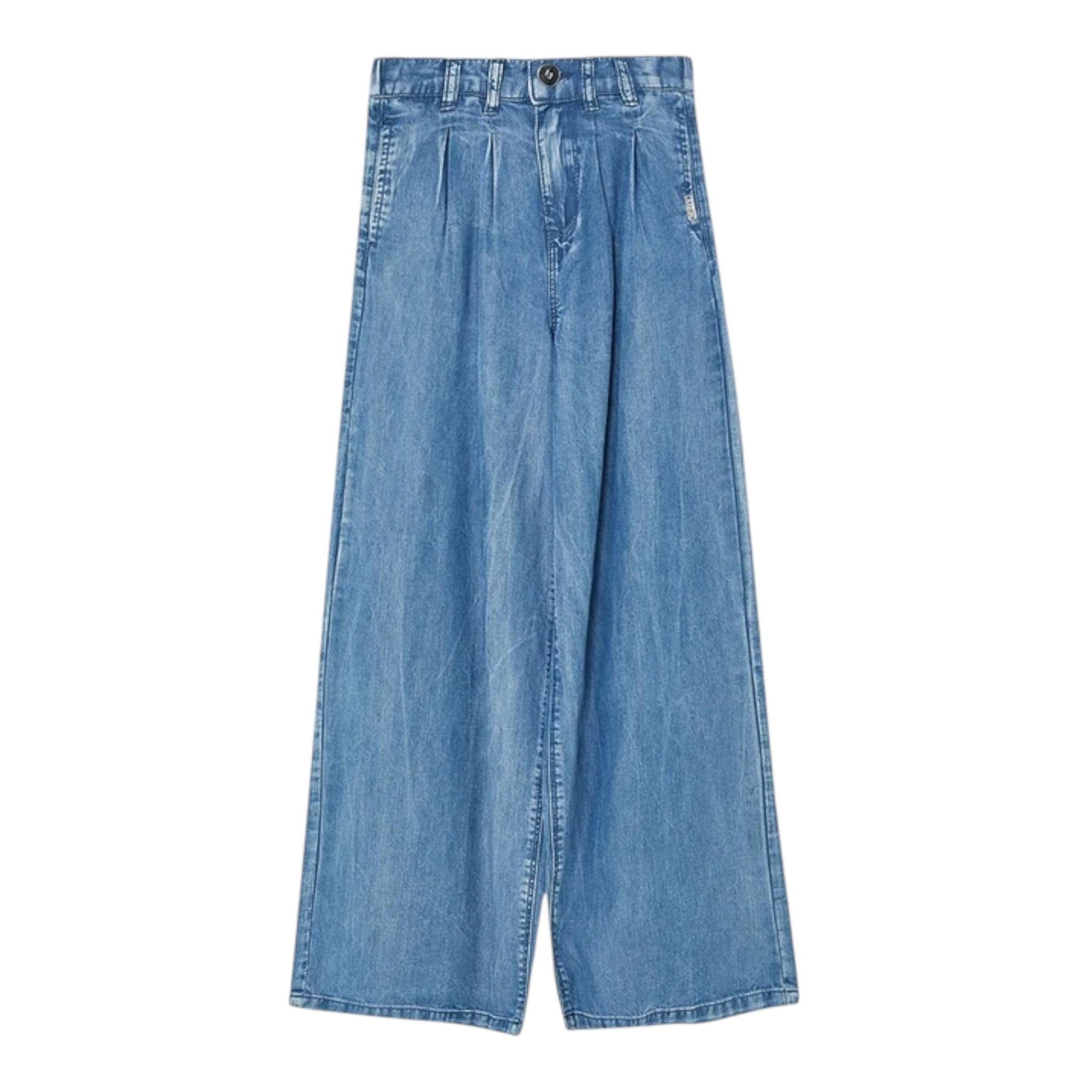 Liu Jo Pantalone Modello Palazzo Tinta Unita In Denim per Bambina GA5104X BLU LIU JO 
