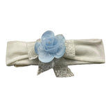 March Solid Color Headband With White Appliques For Newborn