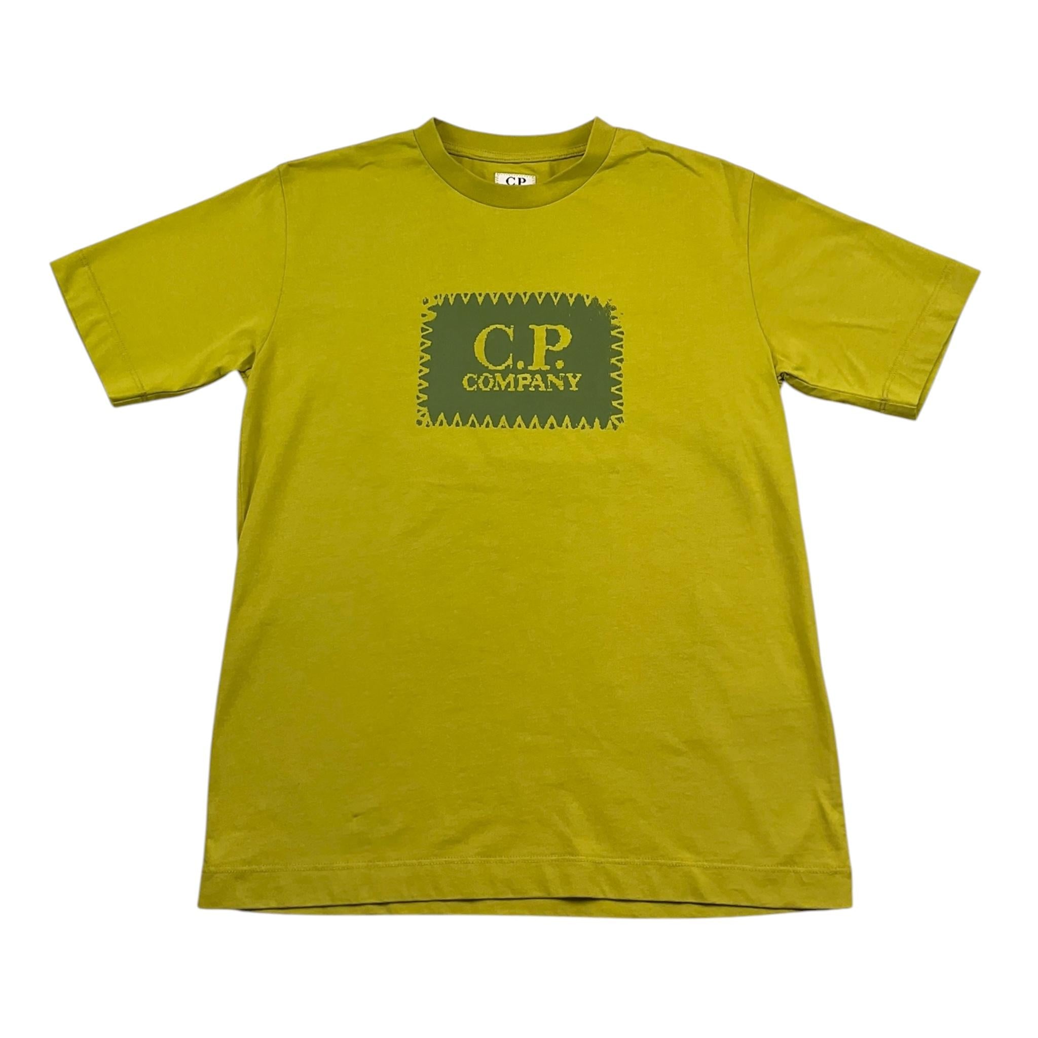 C.P. Company T-Shirt Girocollo Tinta Unita con Stampa per Bambino C7M008 VERDE C.P. COMPANY 