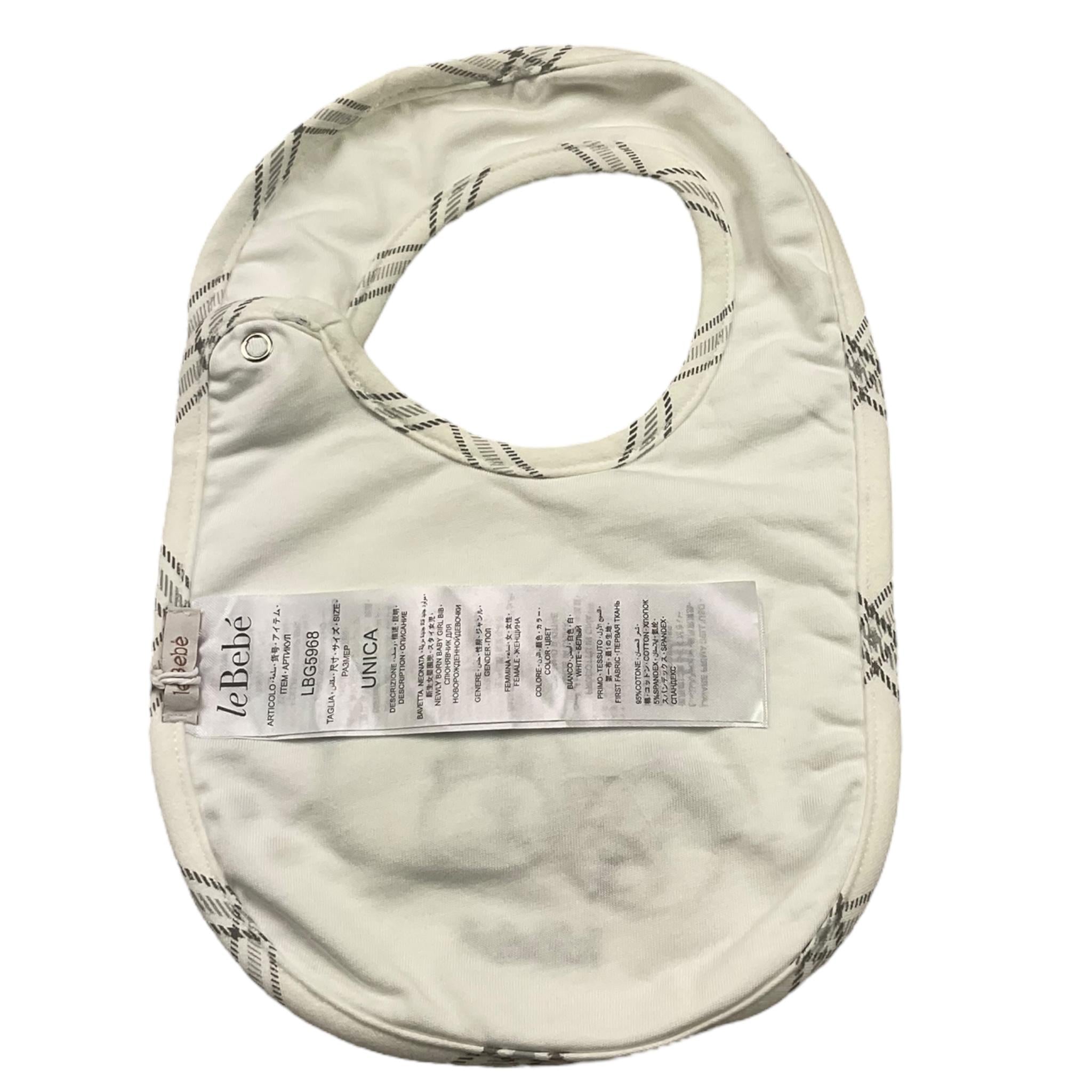 LE BEBE' bavetta tinta unita con stampe orsi Bianco per Neonato LBG5968 BIANCO LE BEBE' 