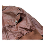 Trussardi Giubbino In Ecopelle Tinta Unita con Zip per Bambino TBP26123GB MARRONE TRUSSARDI 