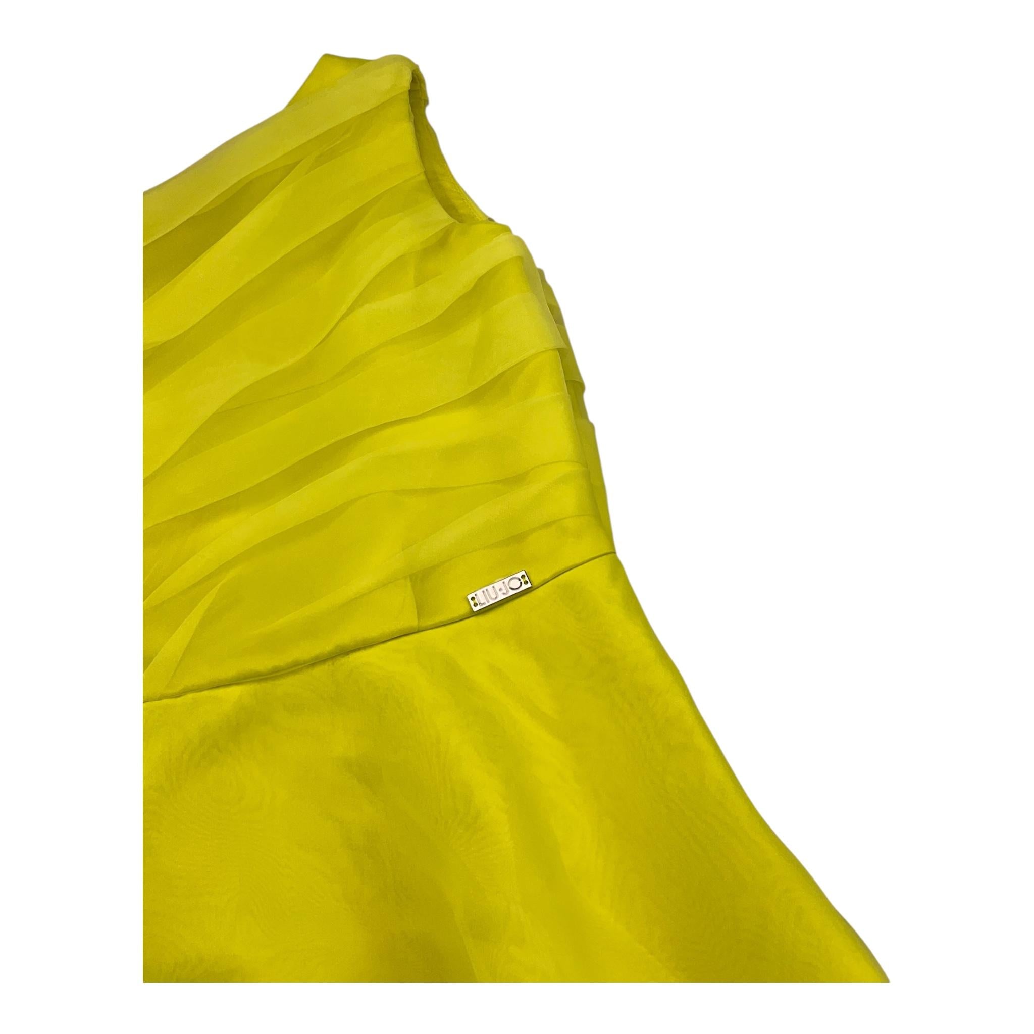 Liu Jo Abito Giromanica Tinta Unita con Tulle per Bambina GA5036X GIALLO LIU JO 