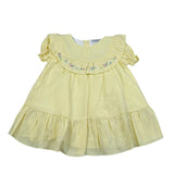 Calamaro Abito Tinta Unita Mezza Manica con Stampa per Bambina 90403 GIALLO CALAMARO 