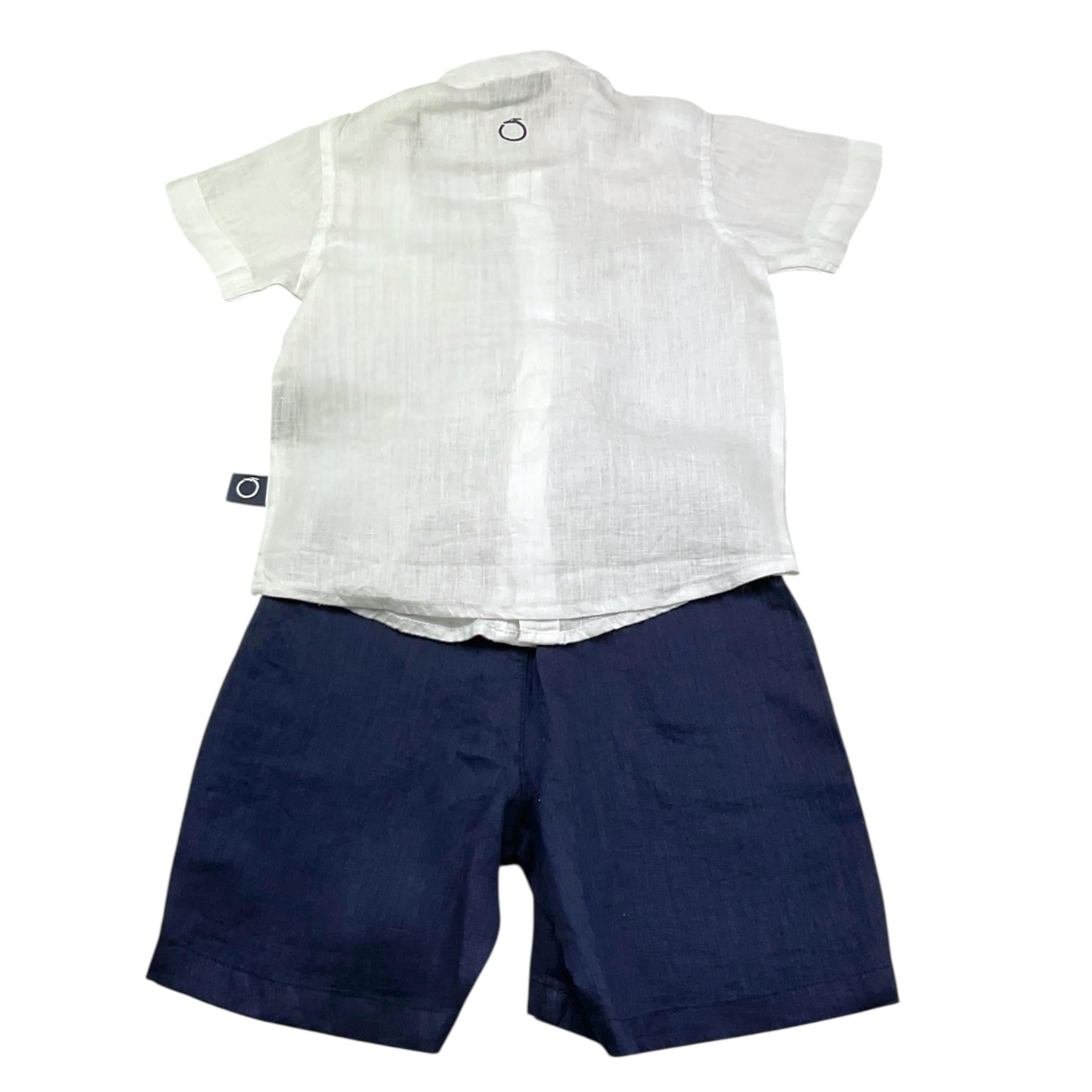 Trussardi Completo 2 Pezzi Bicolore Camicia-Bermuda per Neonato TBP25013CLN BIANCO/BLU TRUSSARDI 