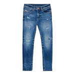 DIESEL jeans tinta unita con girovita regolabile Blu per Bambino J00807X BLU DIESEL 
