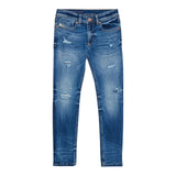 DIESEL jeans tinta unita con girovita regolabile Blu per Bambino J00807X BLU DIESEL 