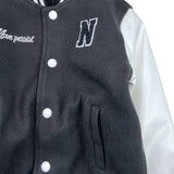 NEVER TOO giubbino modello college bicolore con maniche in contrasto Bianco/nero per Bambino NT1810B BIANCO/NERO NEVER TOO 