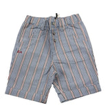 Daniele Alessandrini Solid Color Bermuda Shorts With White Striped Pattern For Newborn