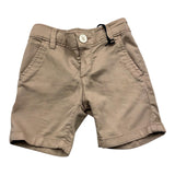 Emanuel Pris Solid Color Bermuda Shorts With Elastic Waist Beige For Newborn