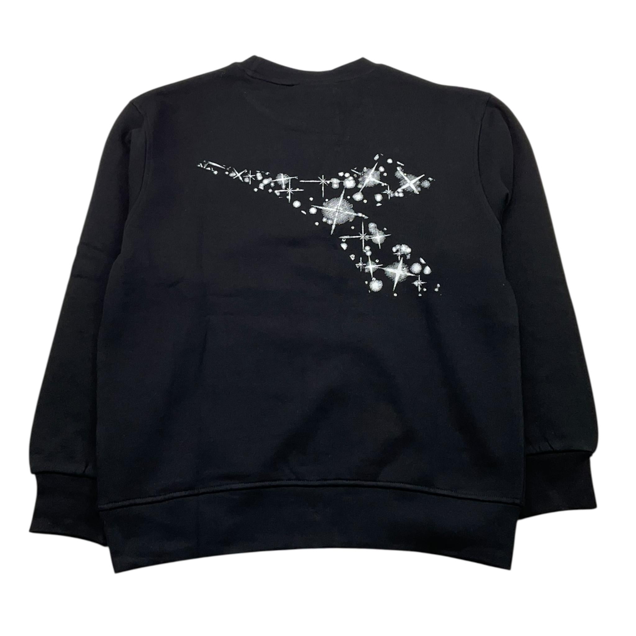 DIADORA felpa chiusa girocollo tinta unita con logo Nero per Bambina F4DIJGSW049 NERO DIADORA 