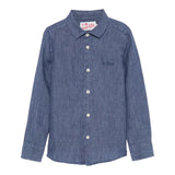 Saint Barth Camicia Tinta Unita con Logo per Bambino LINENDENIM BLU SAINT BARTH 