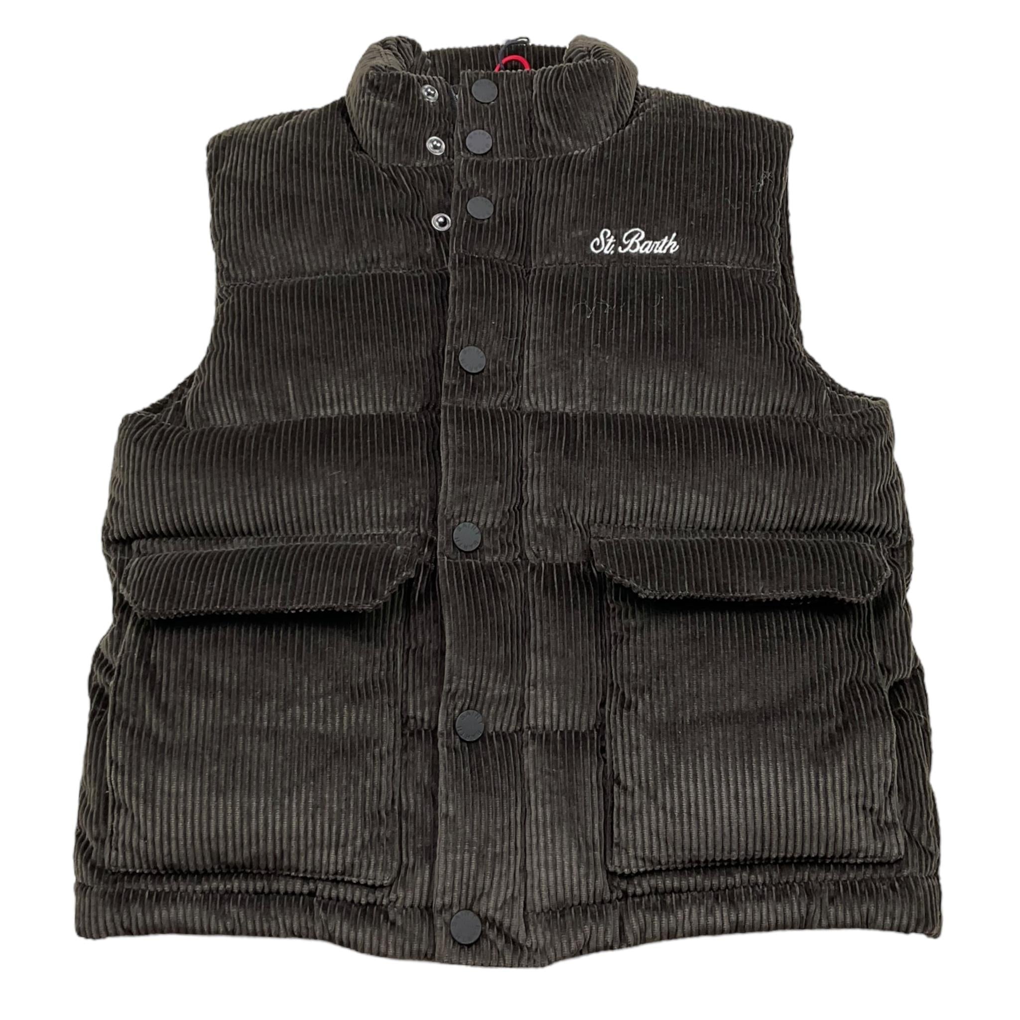 SAINT BARTH giubbino smanicato con stampa logo Marrone per Bambino MORR003 MARRONE SAINT BARTH 