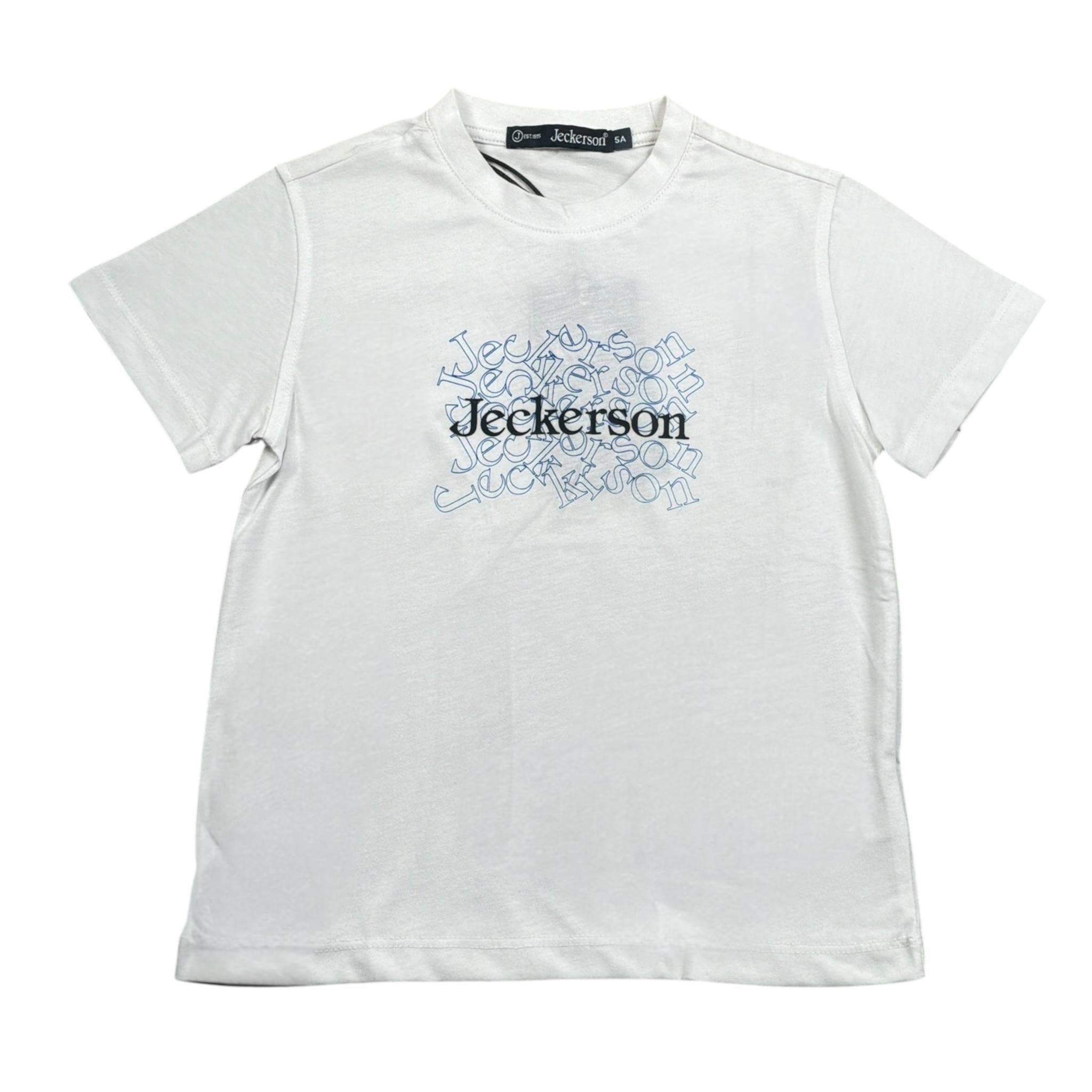 Jeckerson T-Shirt tinta unita con Stampa Bianco per Bambino JB3303 BIANCO JECKERSON 