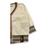 TRUSSARDI cardigan tinta unita cn profili in contrasto Panna per Neonato TIA25078CD PANNA TRUSSARDI 