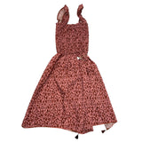 Cotazur Solid Color Sleeveless Dress with Spotted Pattern in Pink for Girls