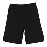 Disclaimer Solid Color Bermuda Shorts With Black Logo Print For Boys