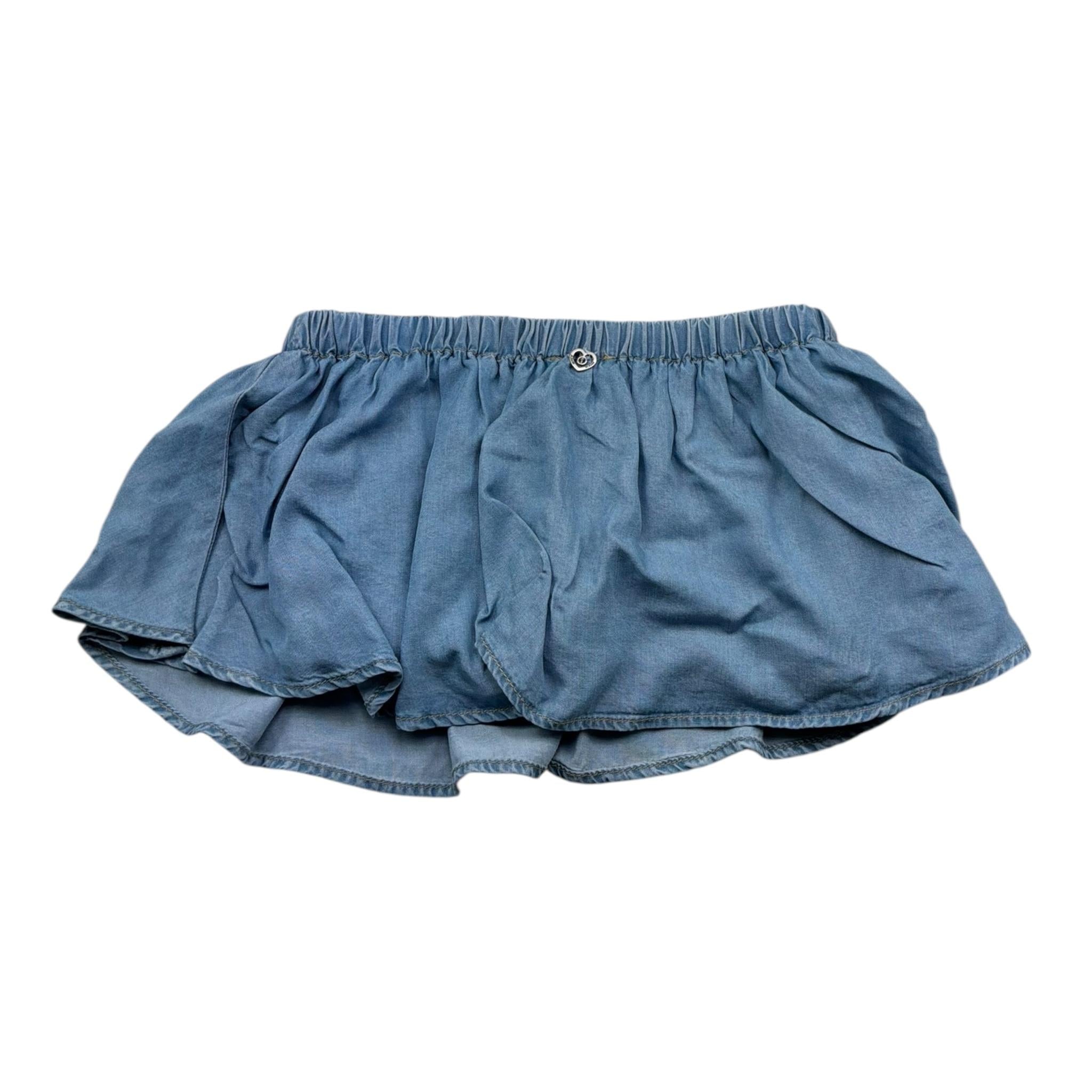 Please Top Fascia con Balza Tinta Unita per Bambina CC81010G72 AZZURRO PLEASE 