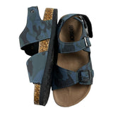 Colors Of California Sandal Solid Color With Contrast Sole Military Pattern Blue For Boys