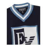 EMPORIO ARMANI maglia scollo a v tinta unita con logo Blu per Bambino 6L4M50 BLU EMPORIO ARMANI 