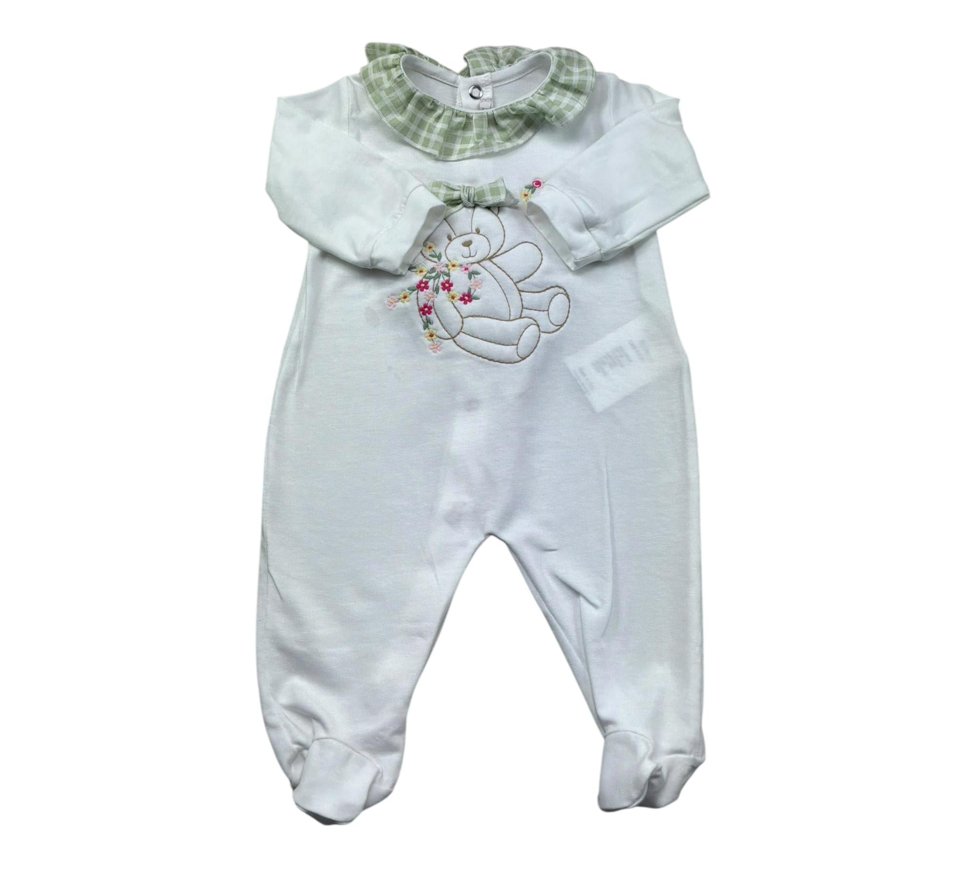Le Bebe Tutina Manica Lunga Tinta Unita con Colletto per Neonata LBG6229 BIANCO LE BEBE 
