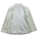 Patrizia Pepe Single Breasted Plain Jacket With Rhinestones White For Girls