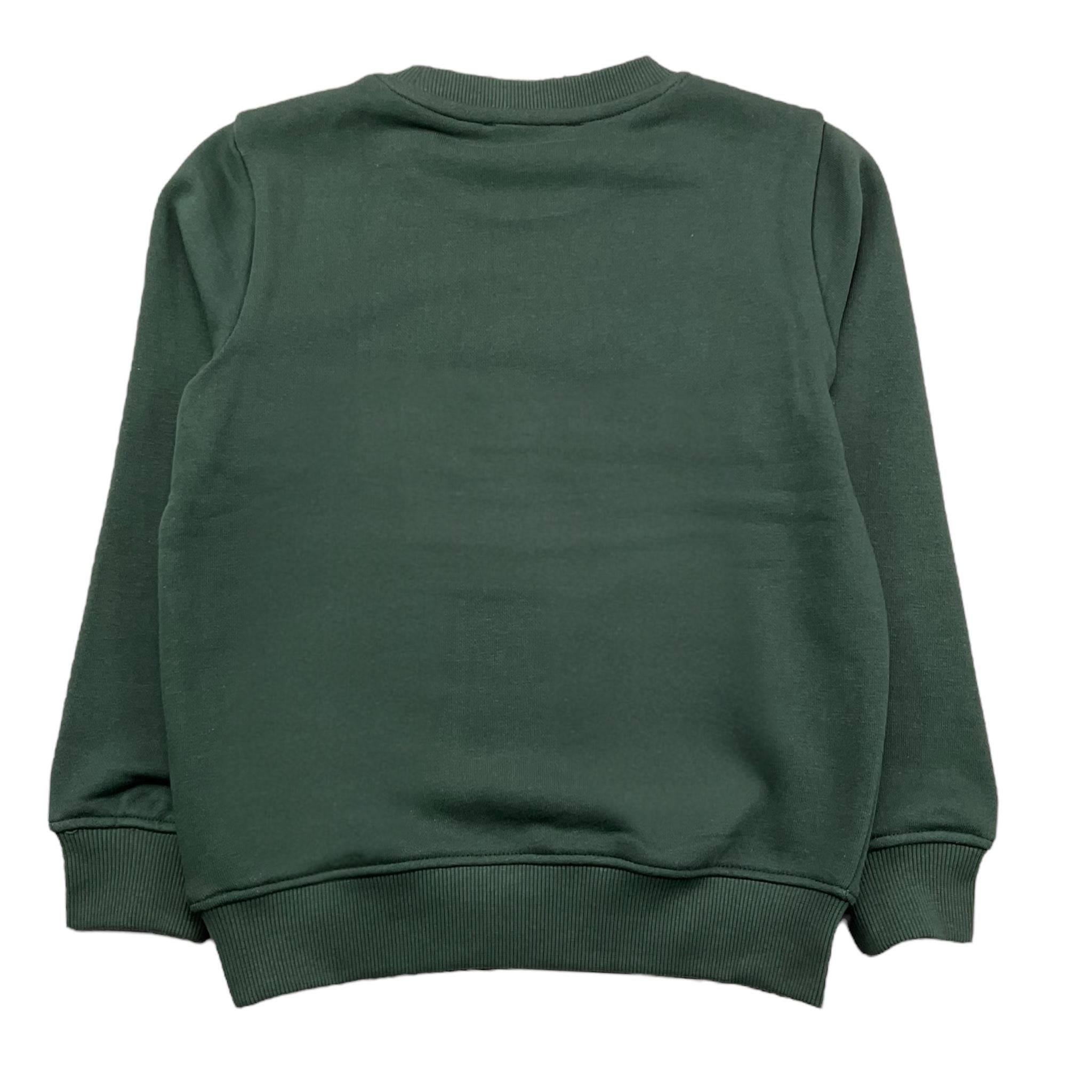 TRUSSARDI felpa chiusa girocollo tinta unita cn stampa logo Verde per Bambino TBA25008CF VERDE TRUSSARDI 