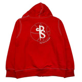 Cesare Paciotti Zip Up Hoodie Solid Color Red for Kids