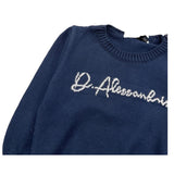 DANIELE ALESSANDRINI maglia girocollo tinta unita con stampa Blu per Neonata 1291W00040NXX BLU DANIELE ALESSANDRINI 