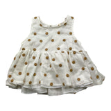 Caffe' D'Orzo Solid Color Polka Dot Print Sleeveless Dress for Baby Girl