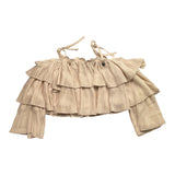 Alice Pi Top Plain With Beige Pleats For Girls