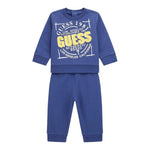 GUESS completo 2 pezzi felpa-pantalone tinta unita Blu per Neonato NY4G14KA6R0N BLU GUESS 