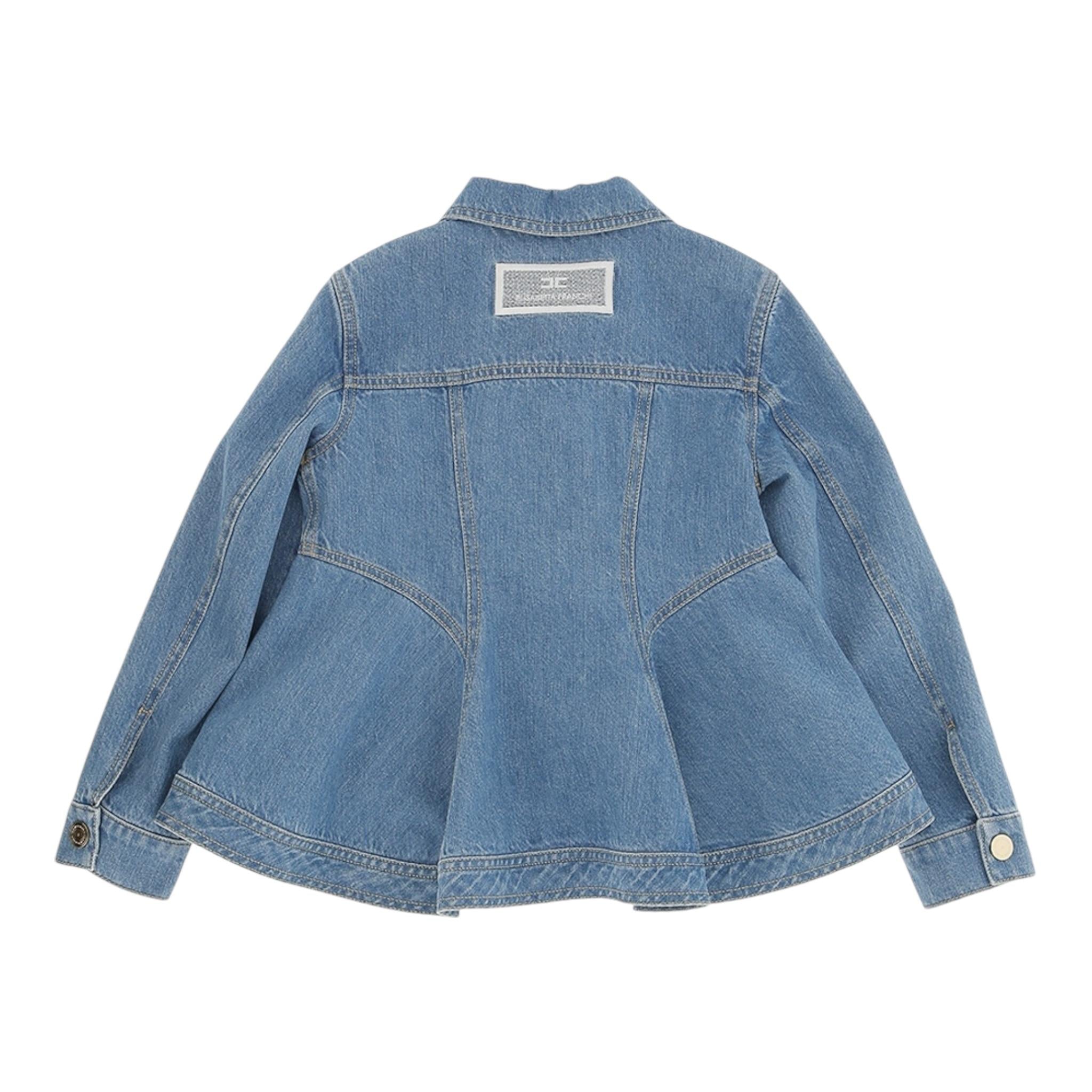 Elisabetta Franch icamiciaManica Lunga Tinta Unita In Denim per Bambina EFGB123X AZZURRO ELISABETTA FRANCHI 