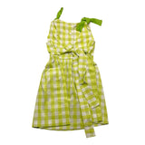 Ilfarobimbi Plain Dress With Striped Pattern Armhole White For Girls