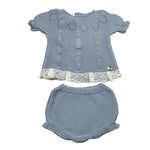Juliana Completo 2 Pezzi T-Shirt In Maglia-Coulotte Azzurro per Neonata J7069 AZZURRO JULIANA 