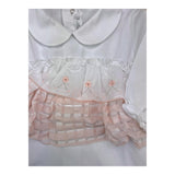 Barcellino Solid Color Romper with White Flower Embroidery for Newborn