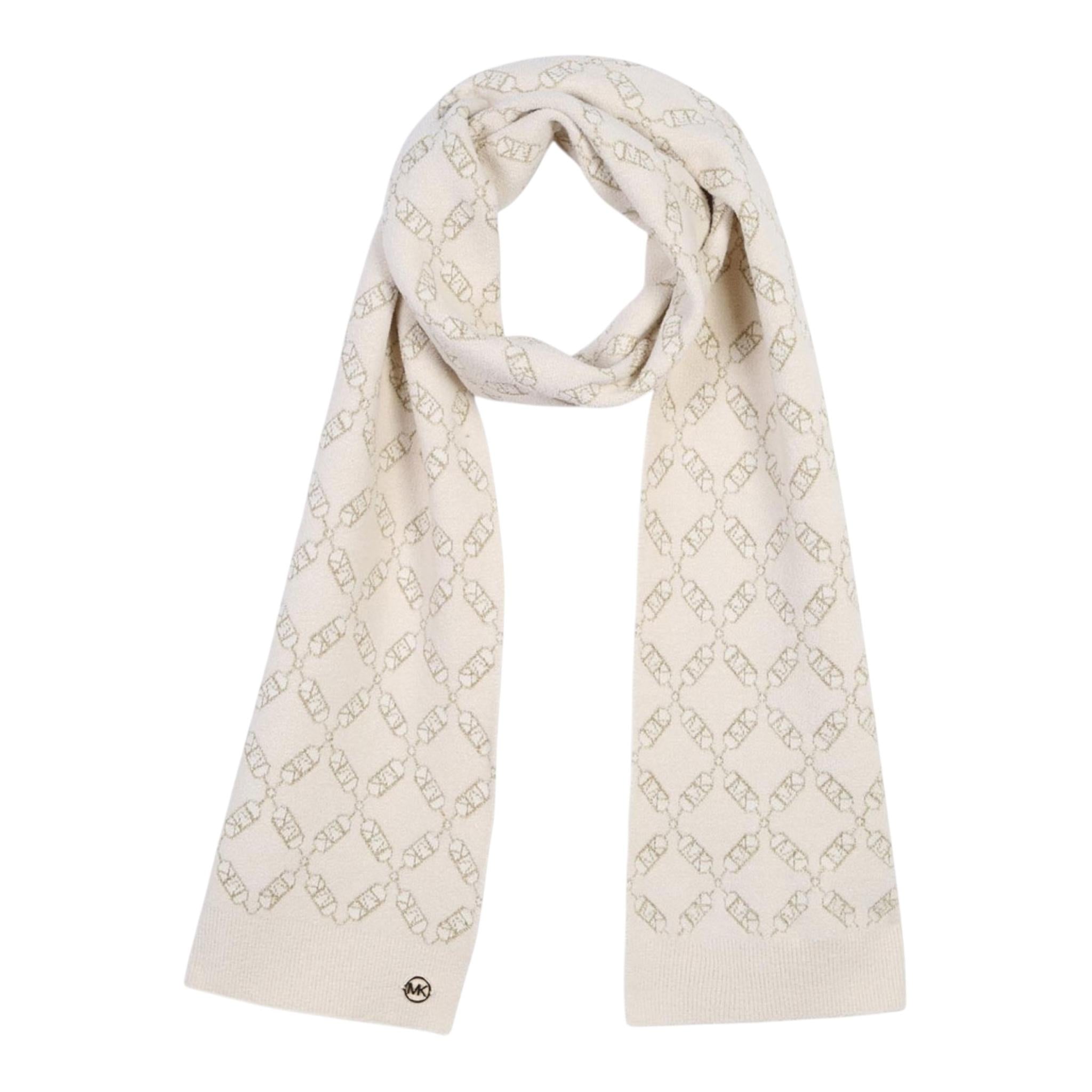 MICHAEL KORS sciarpa tinta unita logata Panna per Bambina R30231 PANNA MICHAEL KORS 