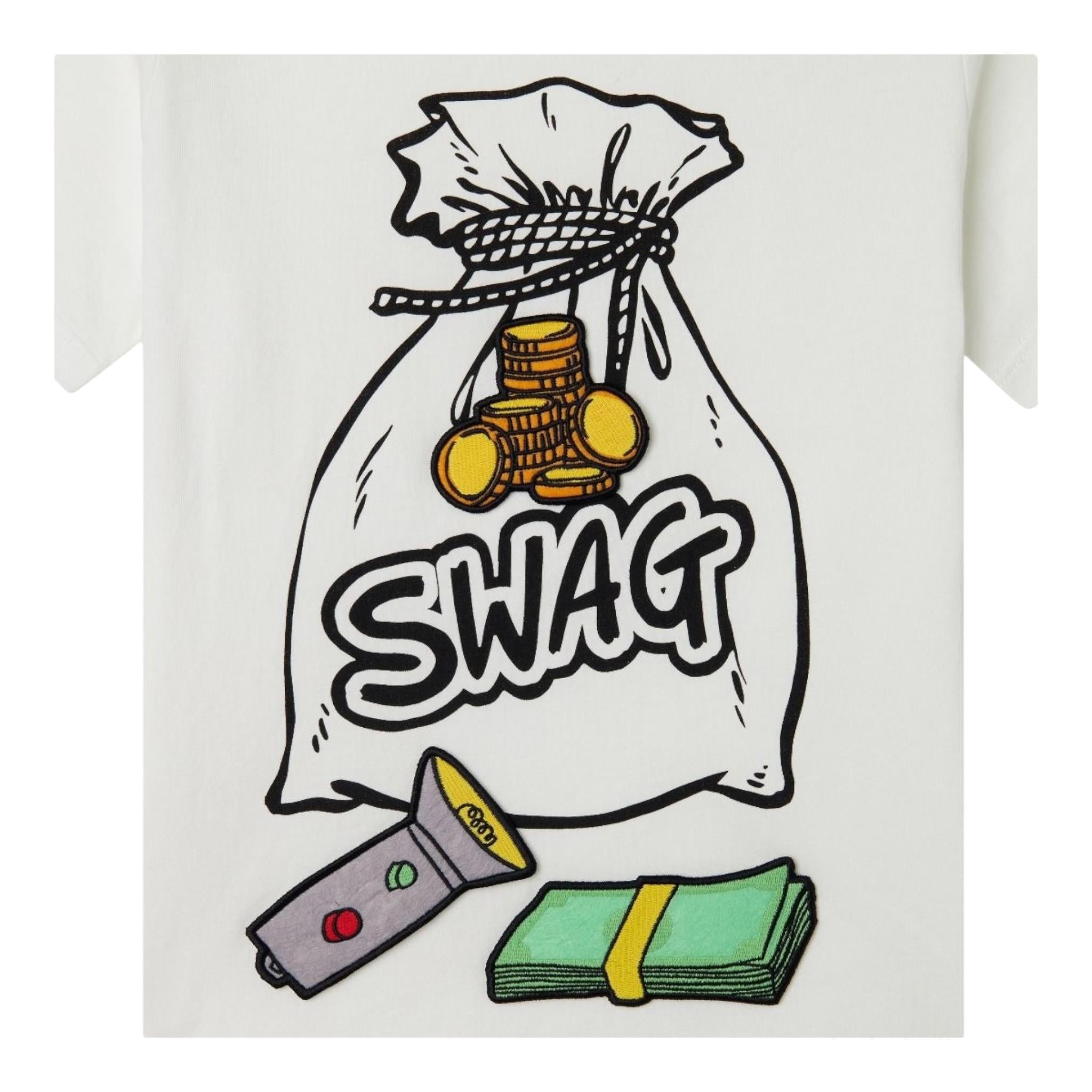 Stella Mccartney T-Shirt Girocollo Tinta Unita con Stampa E Applicazioni per Bambino TW8Q71 BIANCO STELLA McCARTNEY 