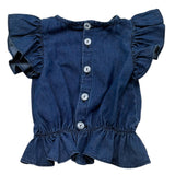 Le Bebe Camicia Giromanica Tinta Unita per Neonata LBG6420 BLU LE BEBE 